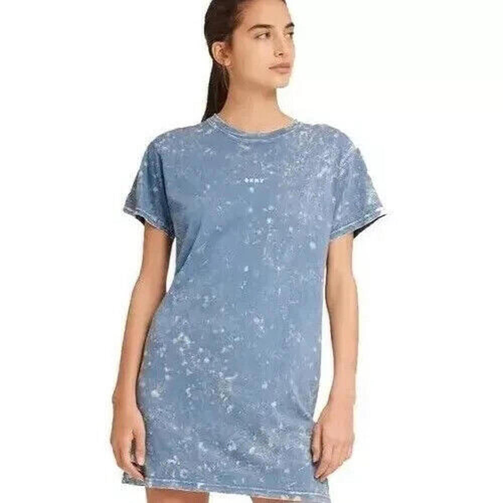 New Women's DKNY Sport Cotton Washed Logo T-Shirt Dress, Size: XS